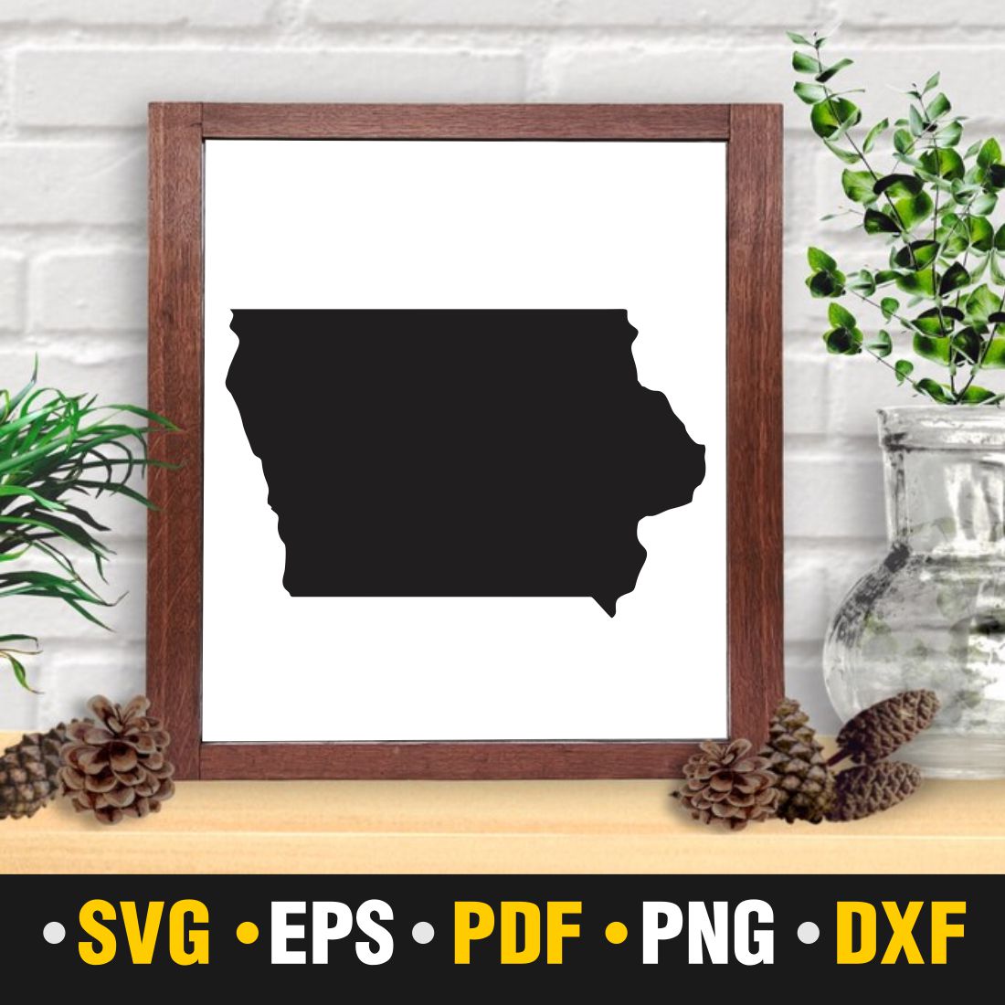 Iowa SVG, PNG, PDF, EPS & DXF preview image.