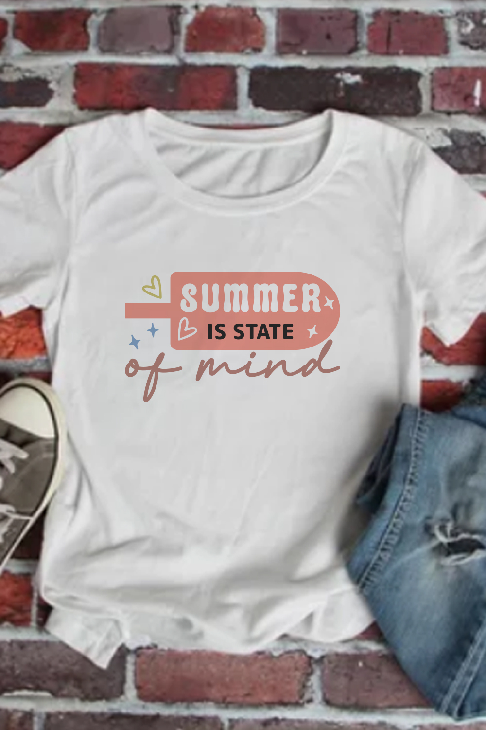 Summer Is State Of Mind, Summer SVG Design pinterest preview image.