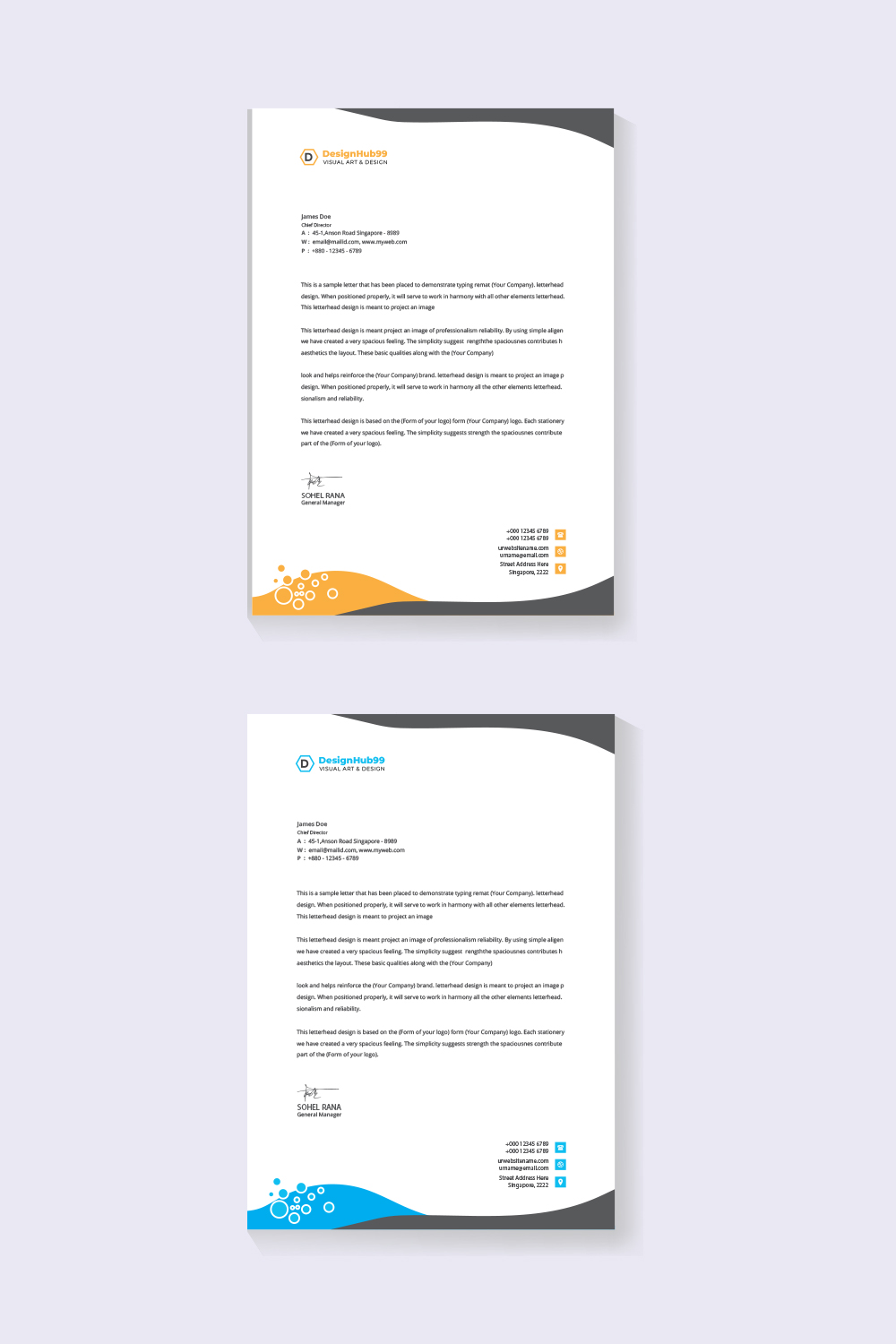 Letterhead mockup, Letterhead Design pinterest preview image.