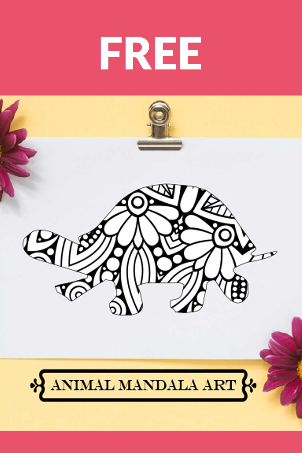 Animal Mandala Boho Style SVG pinterest preview image.