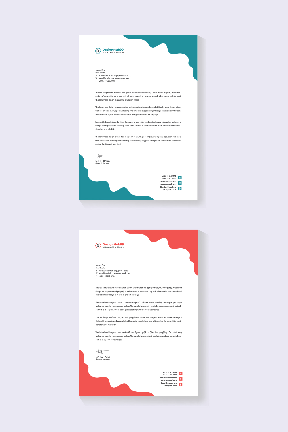 letterhead design template for your project pinterest preview image.