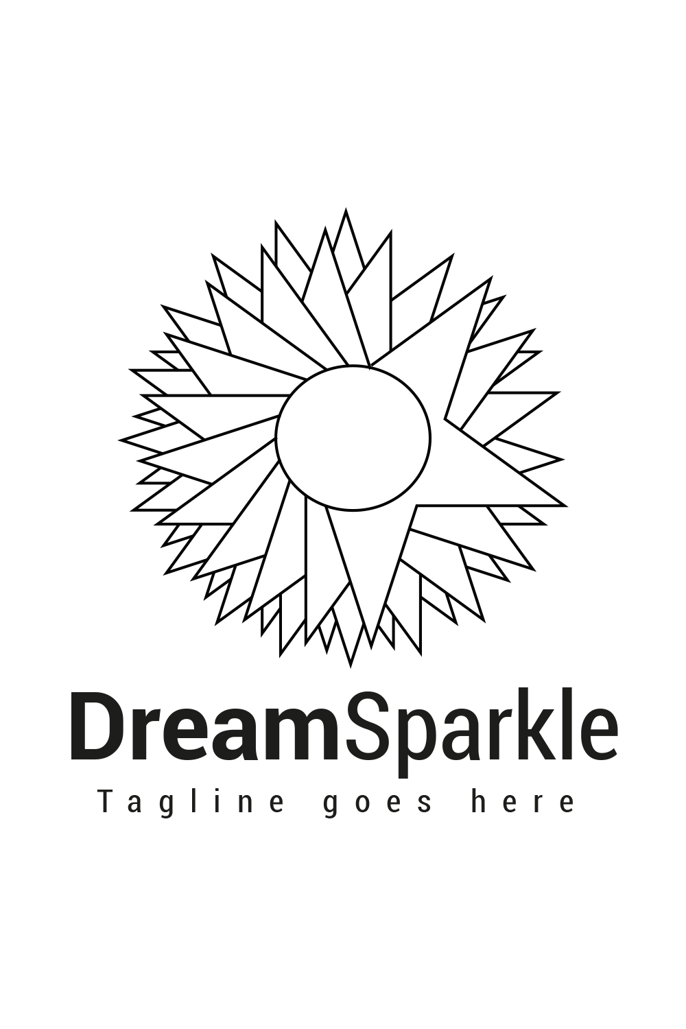 Dream Sparkle lineart logo design pinterest preview image.