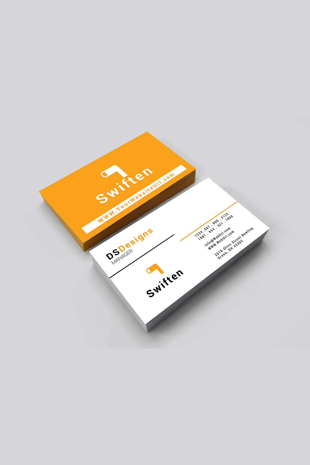 Simple business card design pinterest preview image.