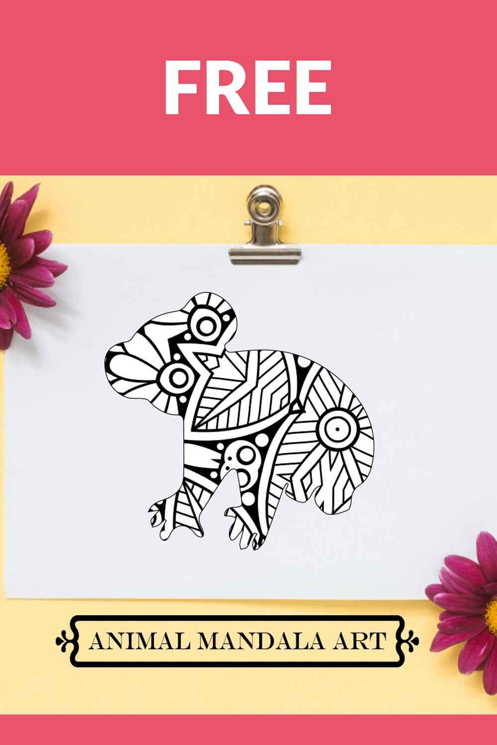 Animal Mandala Boho Style SVG pinterest preview image.