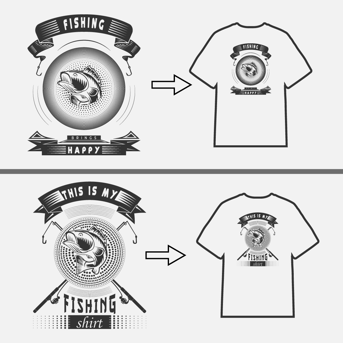 02 fishing t-shirt designs preview image.