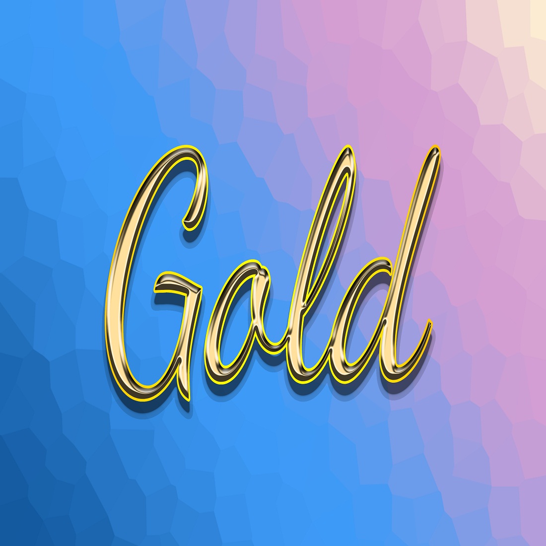 4k Gold Text Effect With Dreamy Polygon Background preview image.