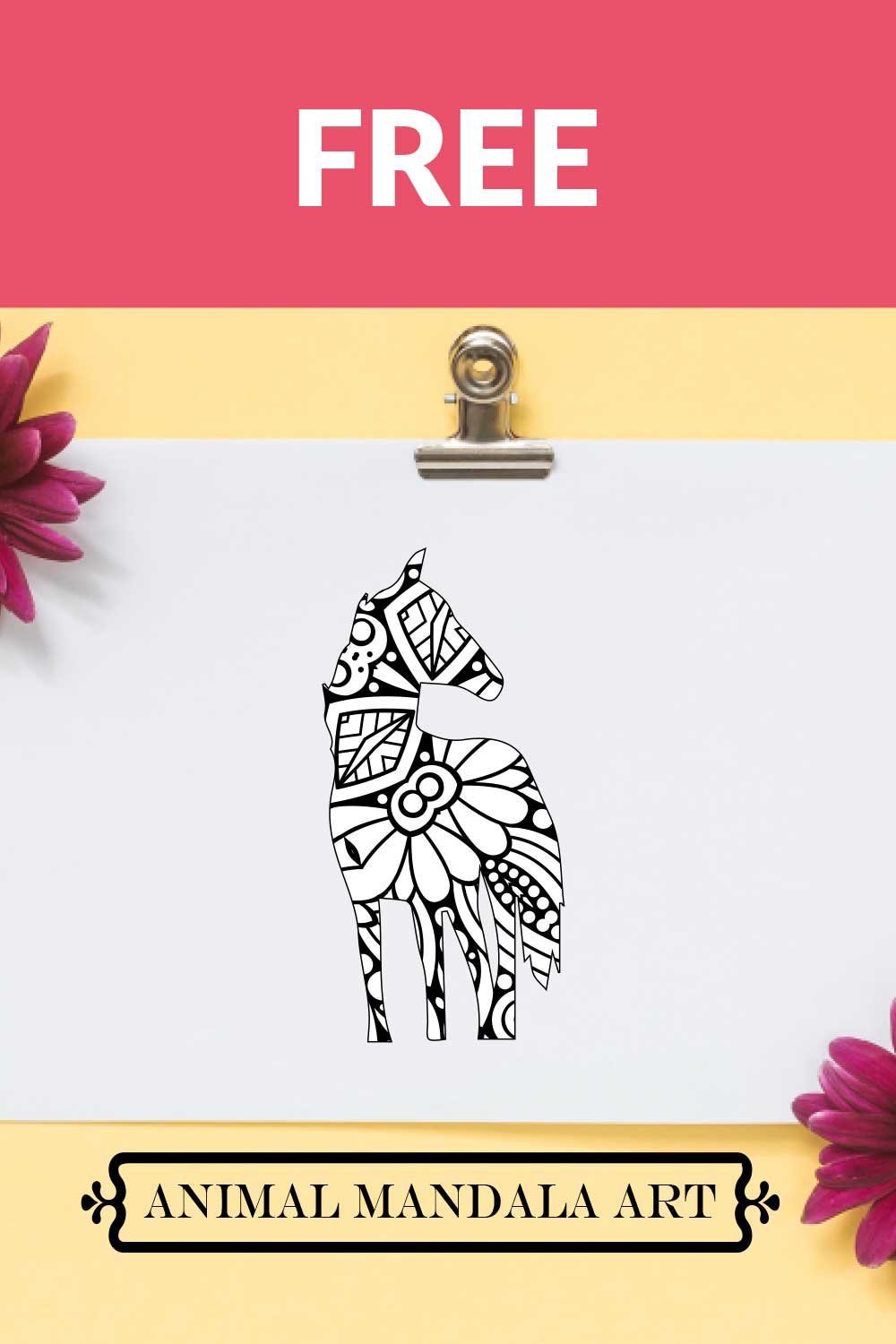 Animal Mandala Boho Style SVG pinterest preview image.