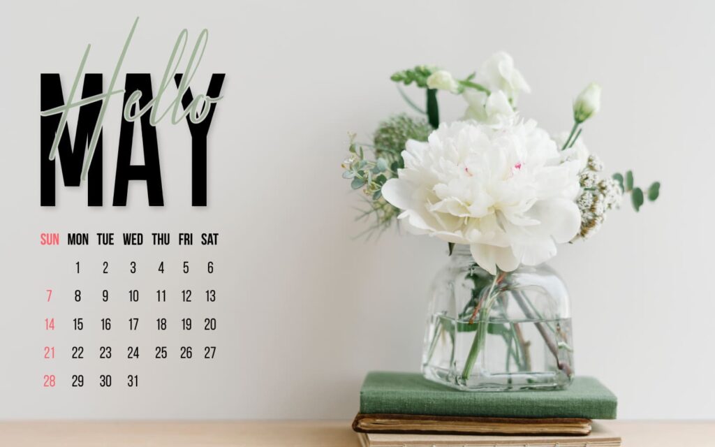 Free Minimal Floral May Calendar – MasterBundles