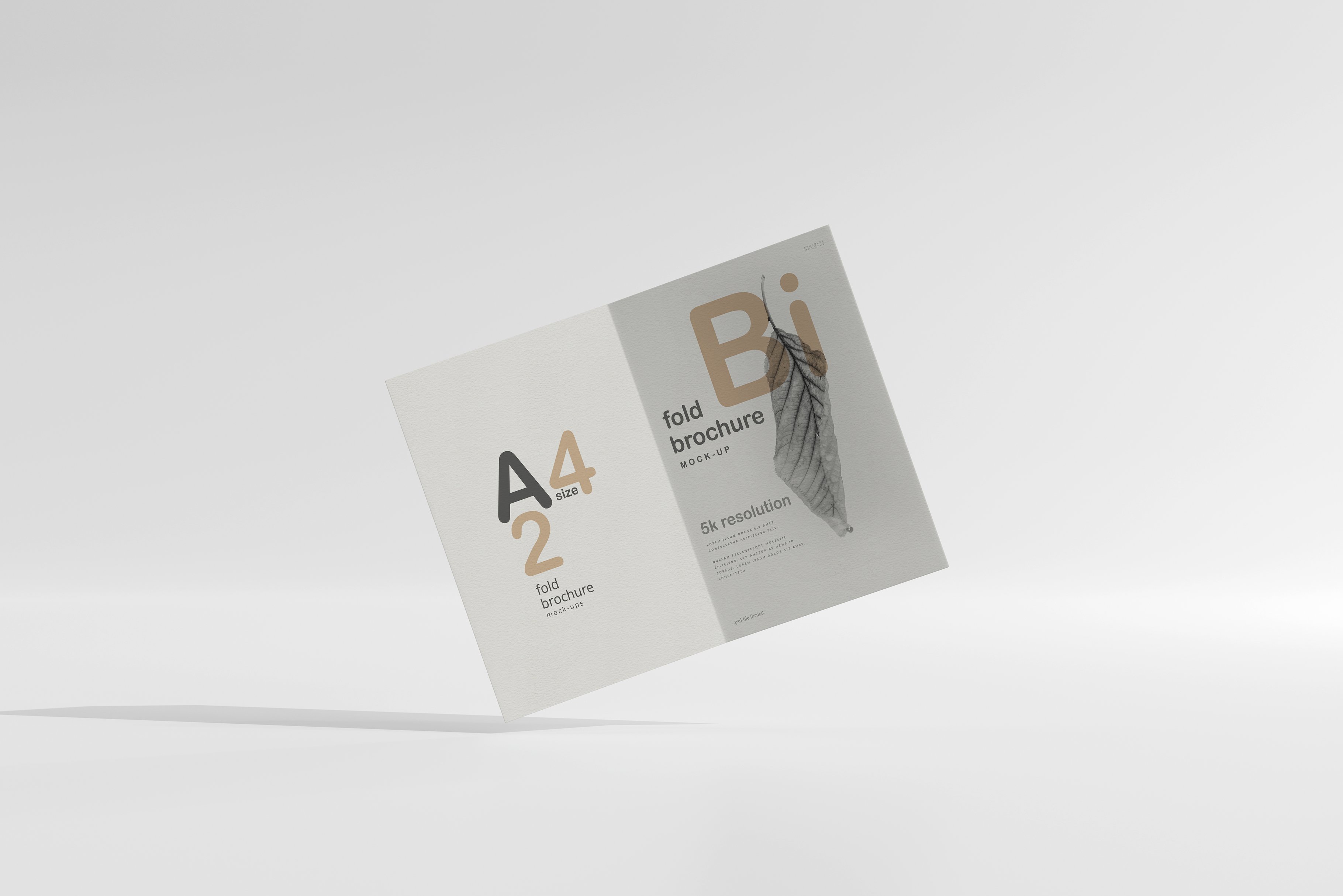A4 Size Bi-Fold Brochure Mockup preview image.
