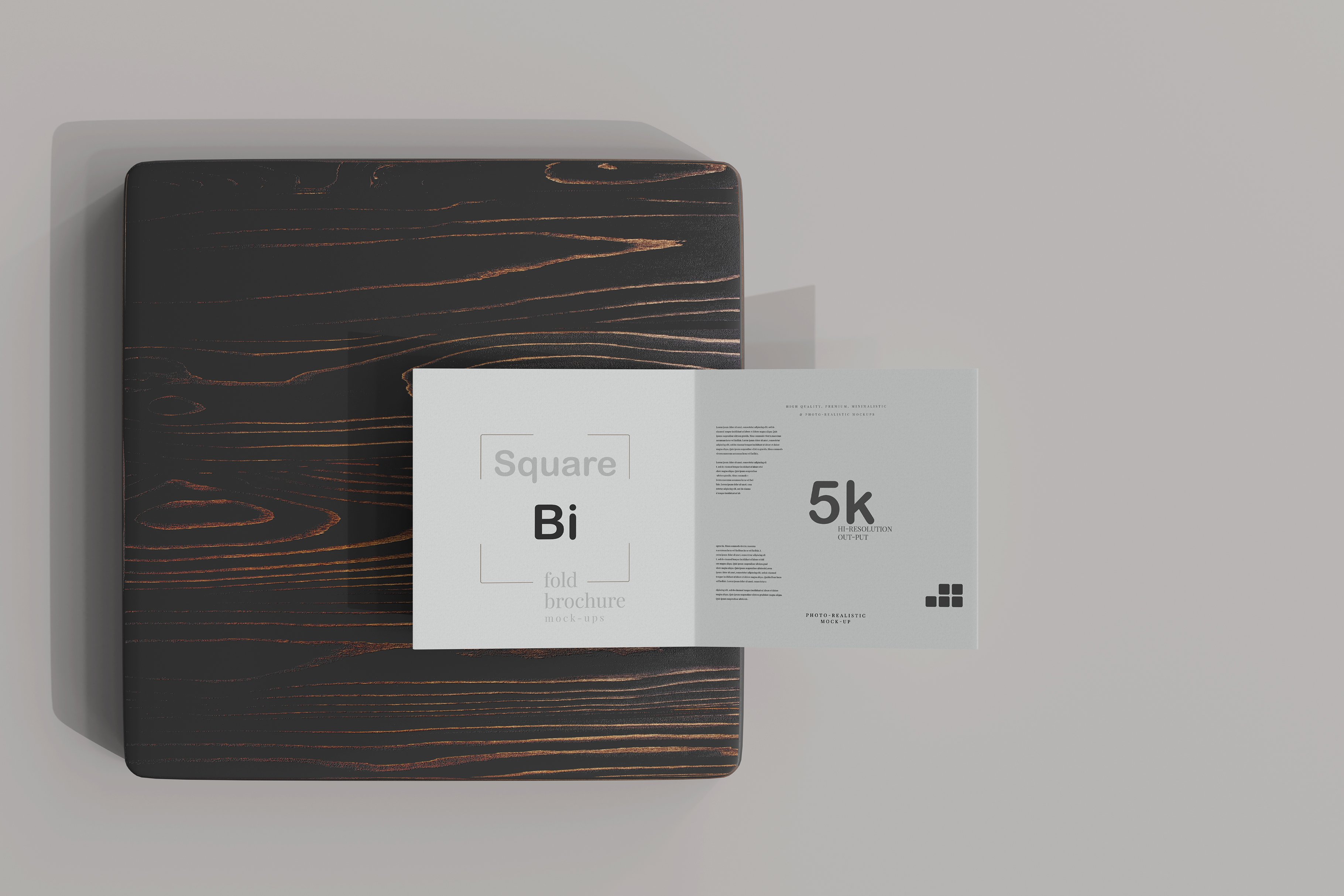 Square Bi-Fold Brochure Mockup cover image.