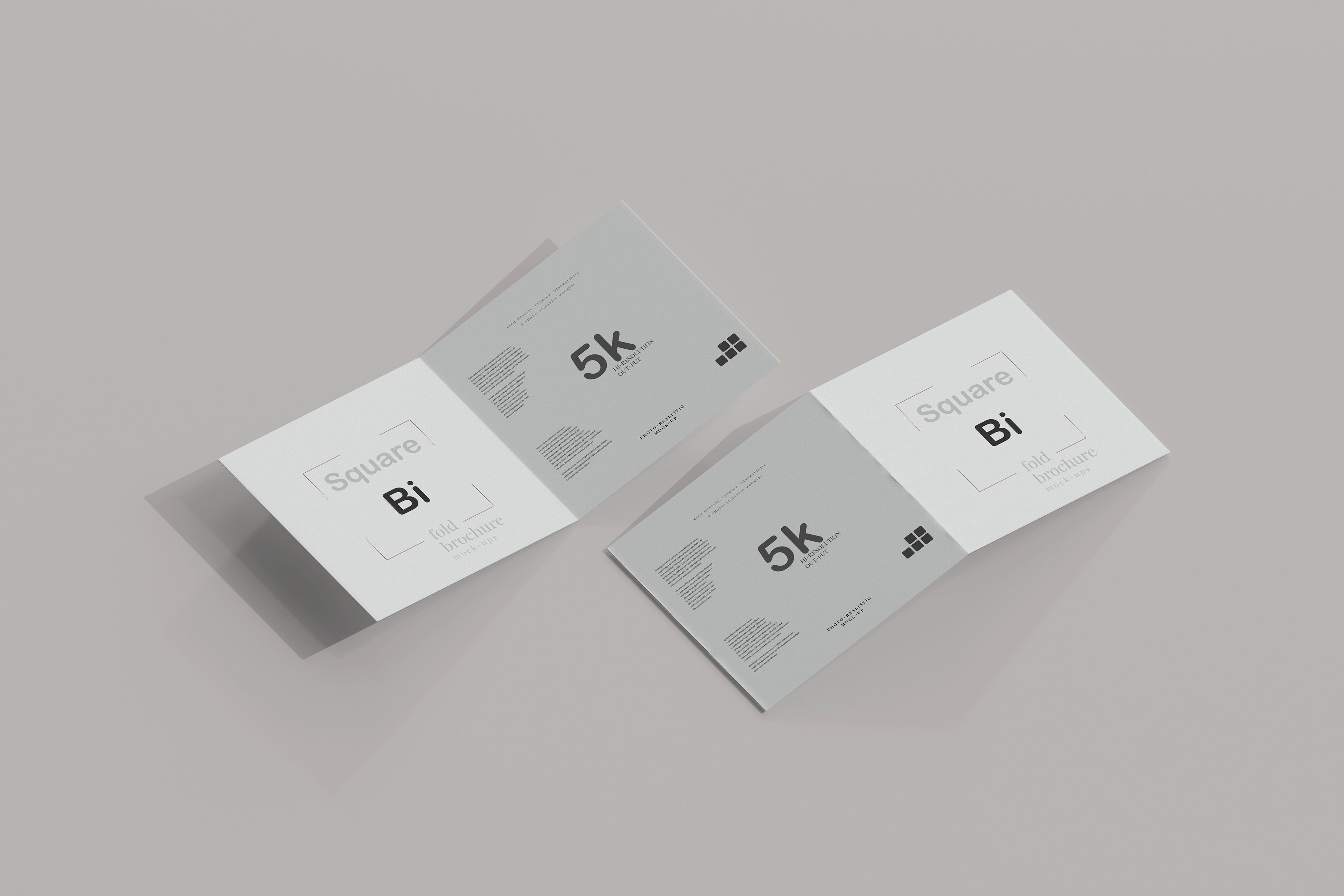 Square Bi-Fold Brochure Mockup preview image.