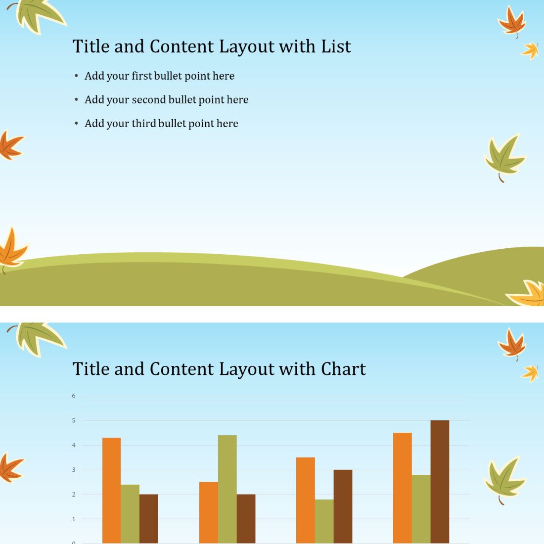 Fall for Fun Powerpoint Presentation Template preview image.
