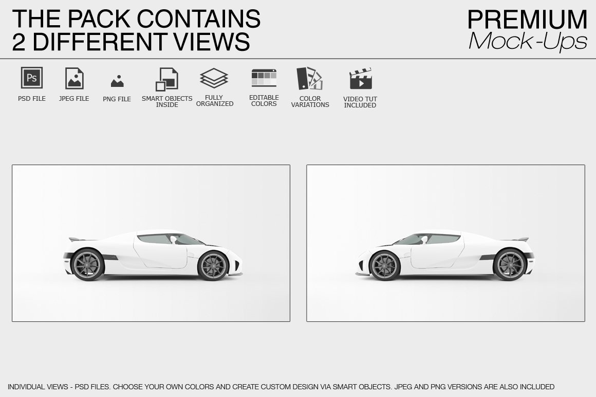 Sport Car Mockup preview image.