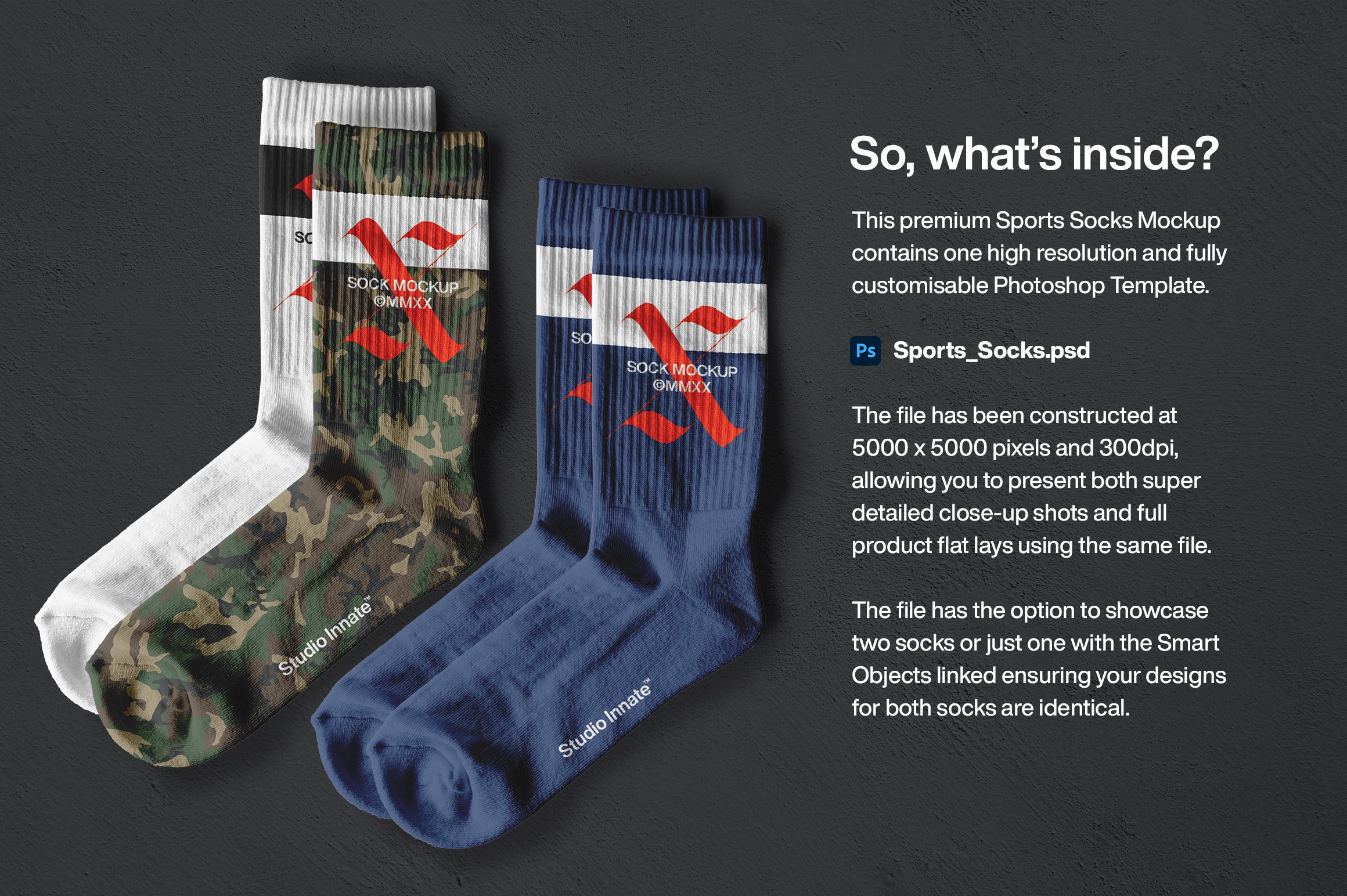 Sports Socks - Mockup preview image.