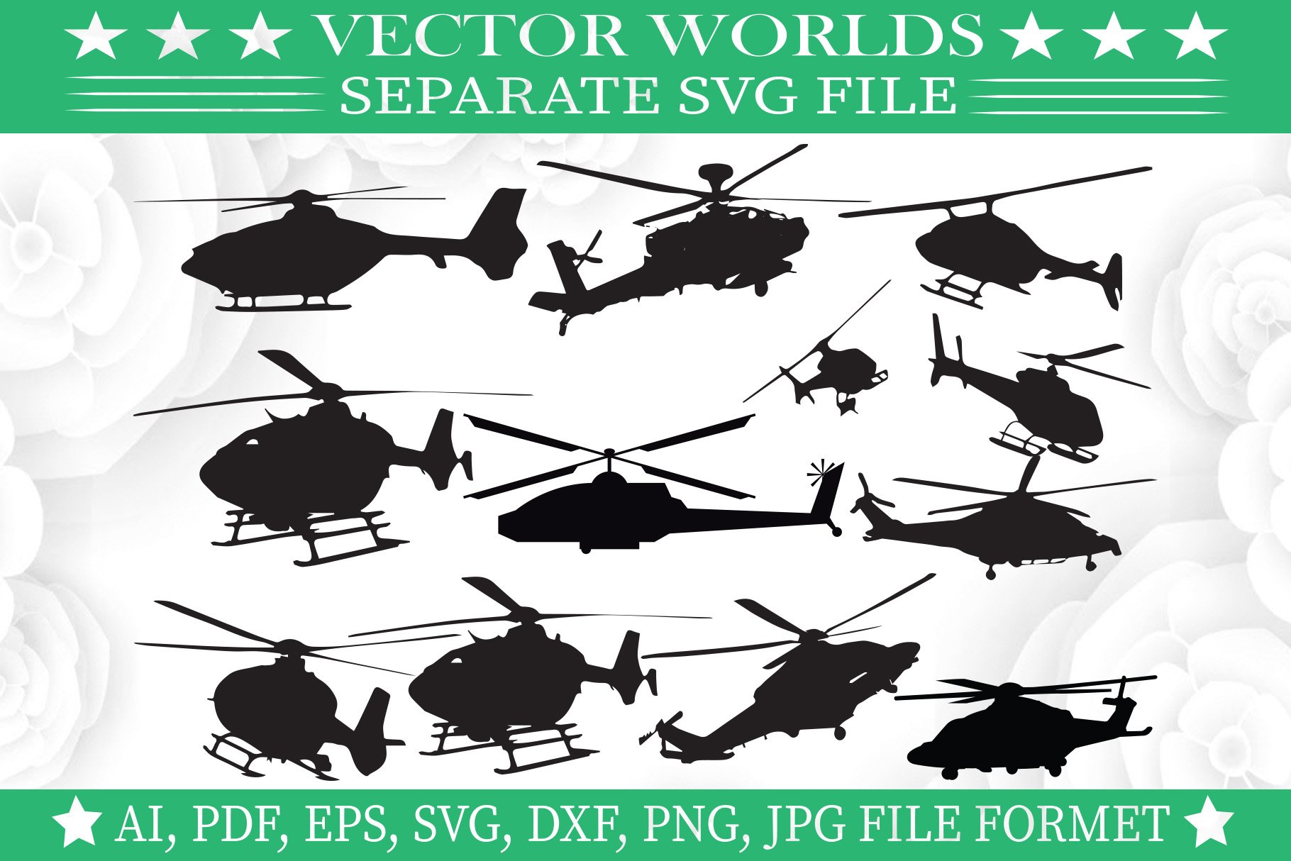 Helicopter Svg, Air, Plane Svg cover image.