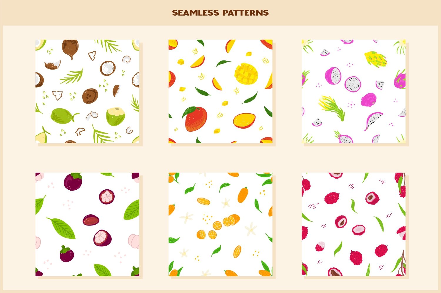 20 seamless pattern fruits 643