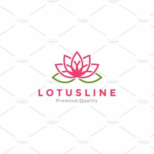lotus flower modern line colorful cover image.