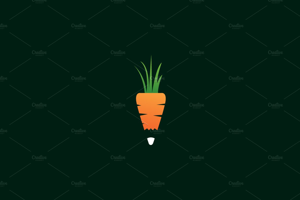 vegetables carrot with pencil logo cover image.