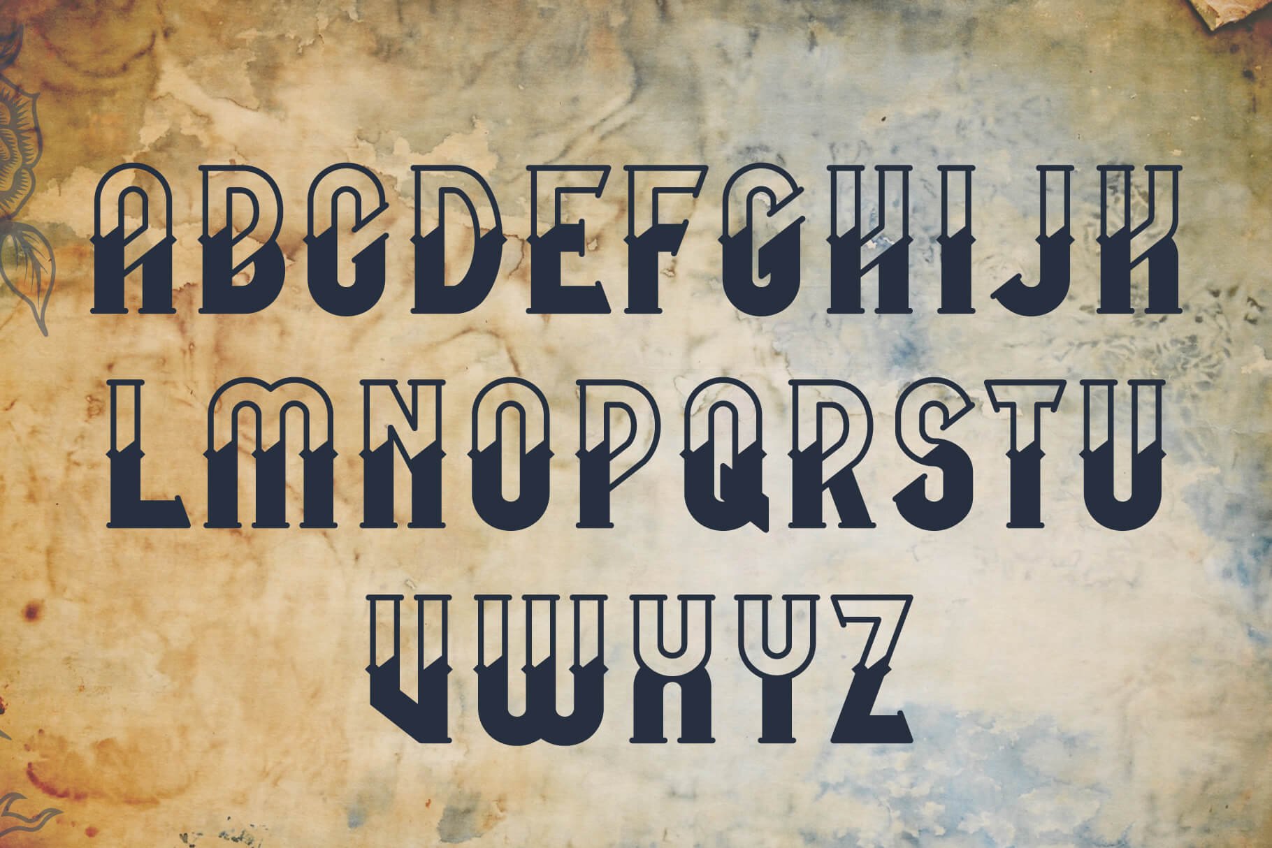 Old school tattoo Mooring font preview image.