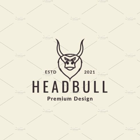 hipster head bull or buffalo logo cover image.
