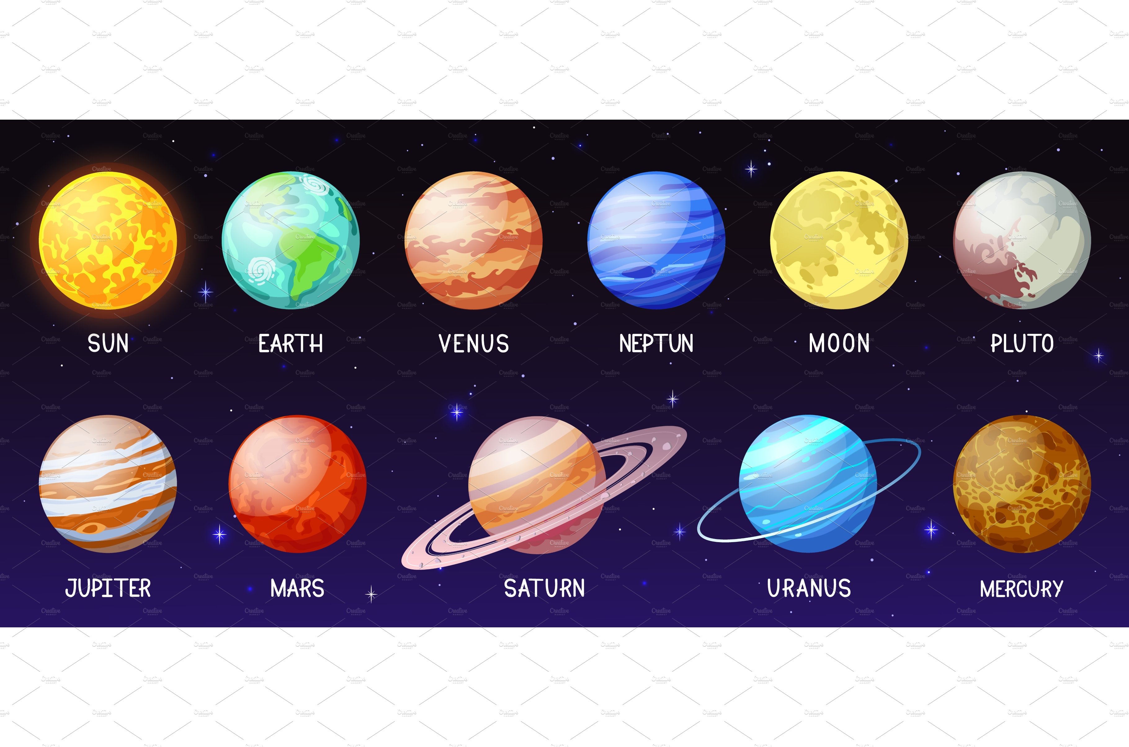 Cartoon Solar System Space Planets MasterBundles Cartoon Solar System Space Planets MasterBundles