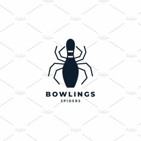 spider bowling  logo vector icon ill cover image.