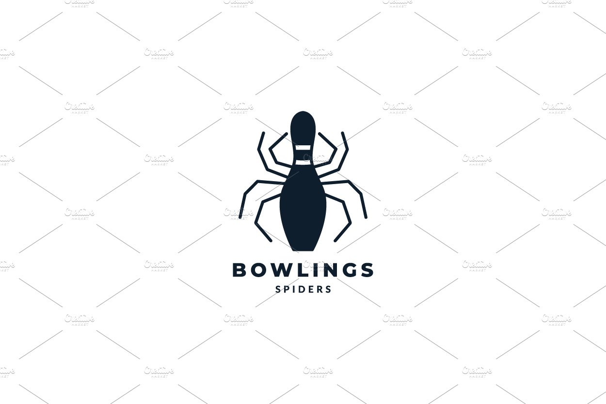 spider bowling  logo vector icon ill cover image.