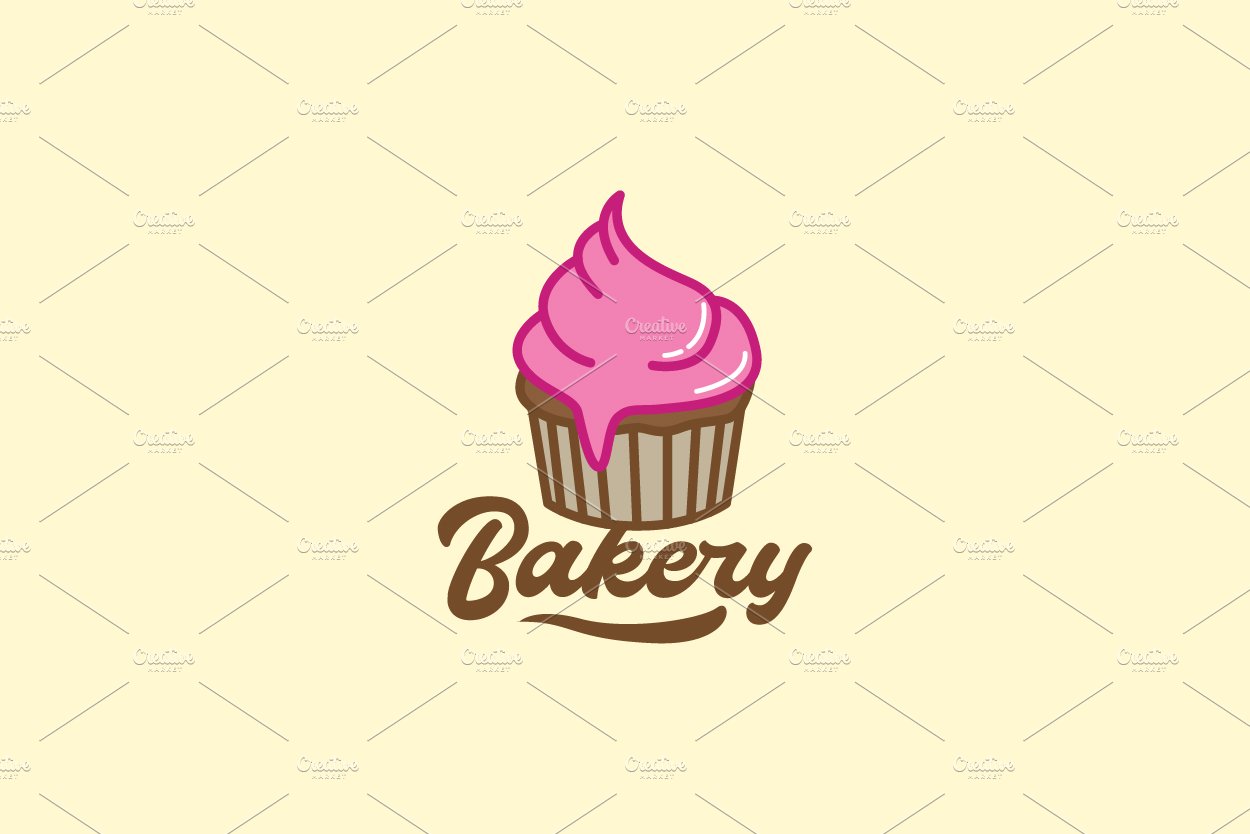 simple cake colorful logo vector cover image.