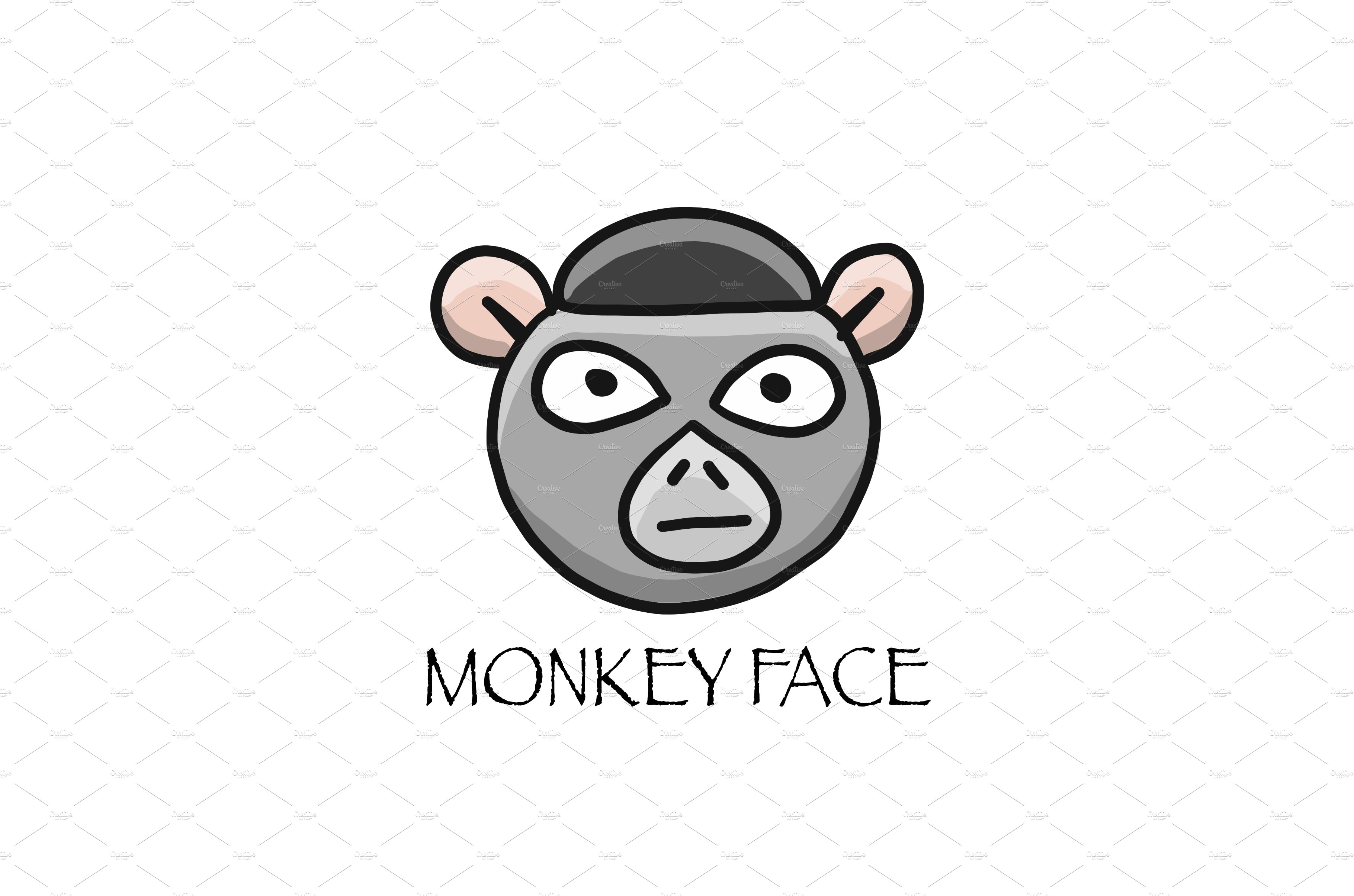 Funny monkey face. Sketch for your cover image.