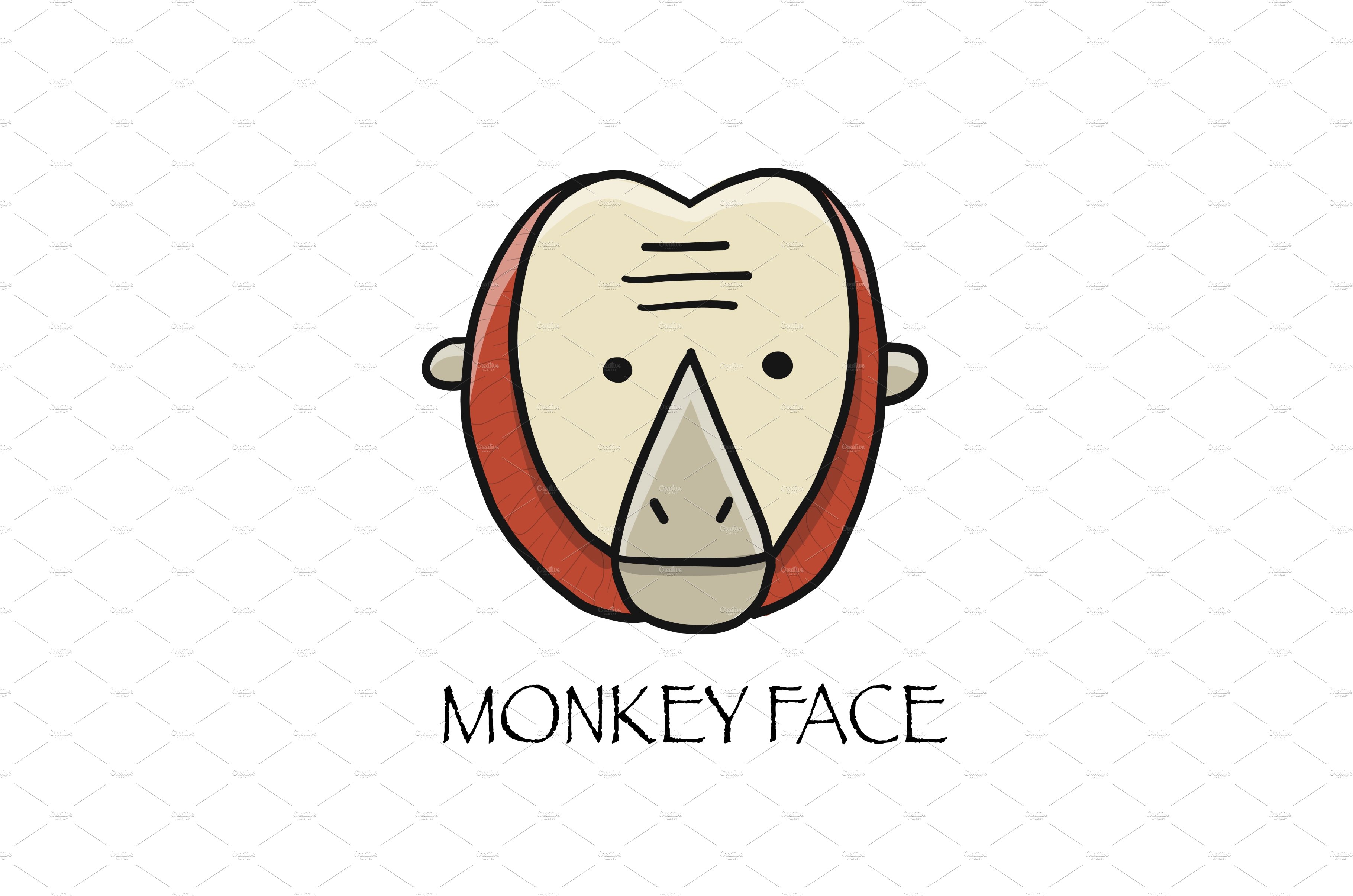 Funny monkey face. Sketch for your cover image.