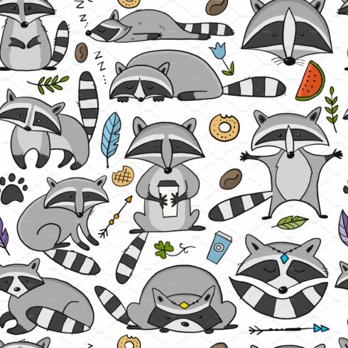 Racoons Family. Funny Characters cover image.