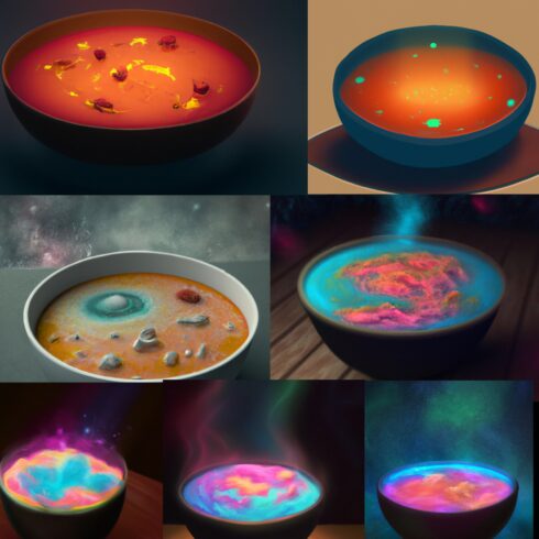 A bowl of soup that is also a portal to another dimension, digital art bundle cover image.