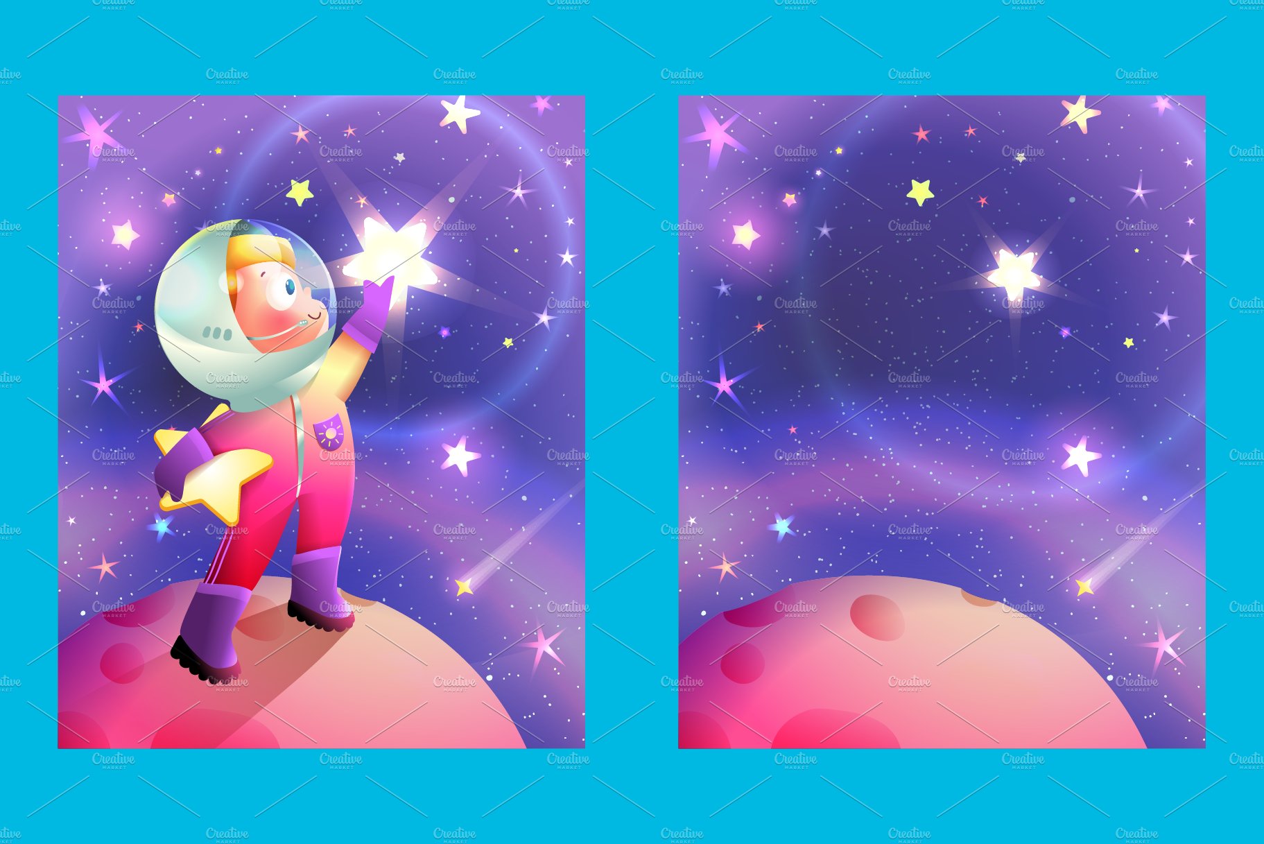 Little Cosmonaut Kids Illustration preview image.