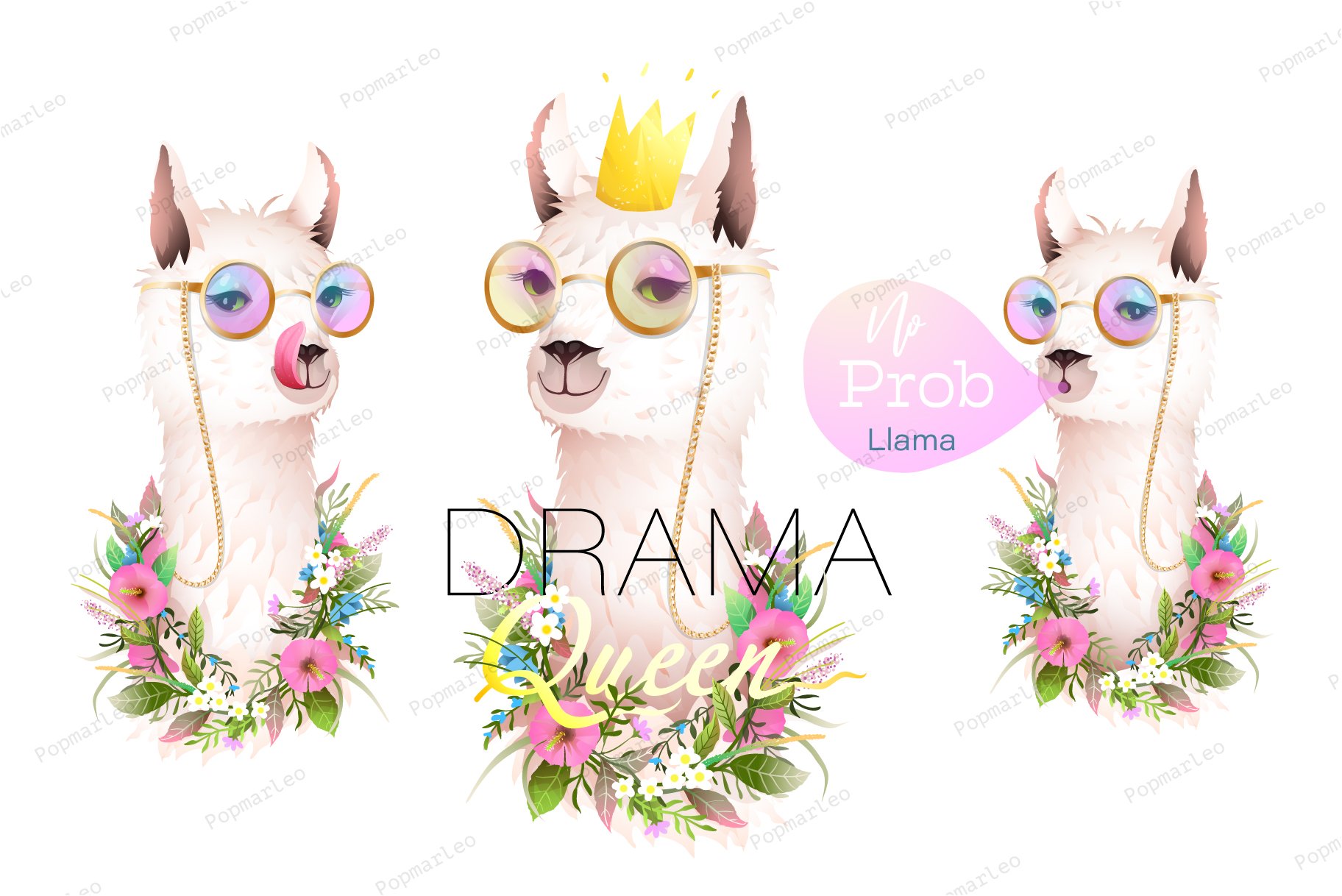 Llama Drama Queen, No Problem Lama cover image.