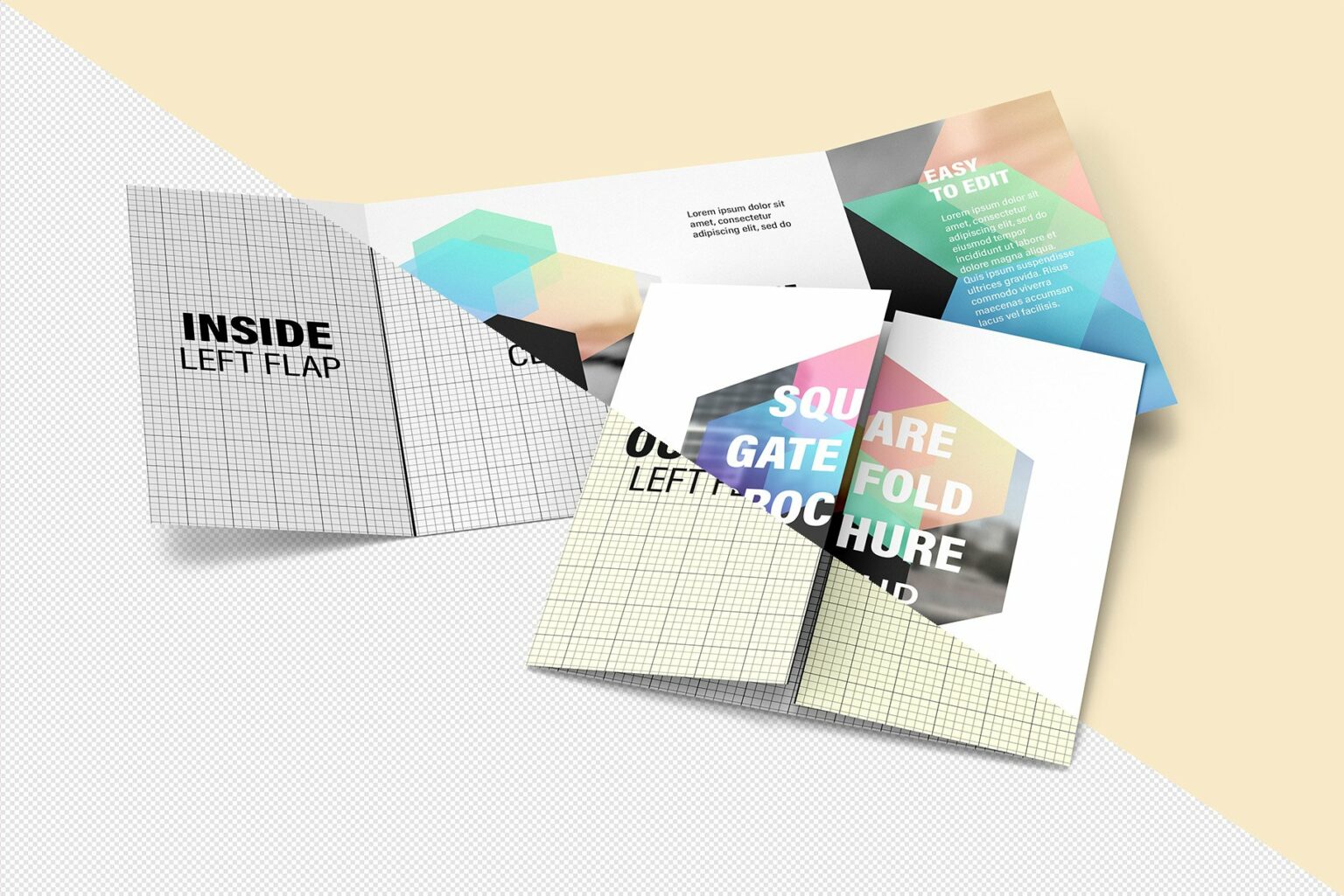 Square Gate Fold Brochure Mockup – MasterBundles