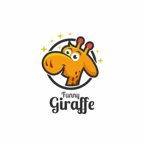 Funny giraffe vector logo design ill cover image.