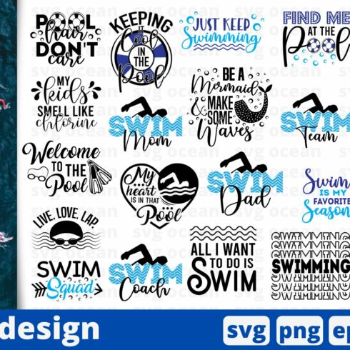 Swimming SVG Bundle cover image.
