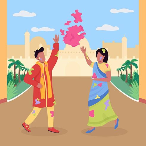 Celebrating Holi festival cover image.