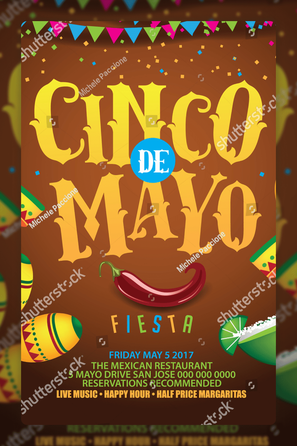 Cinco De Mayo poster or marketing design for celebration of the Mexican holiday.