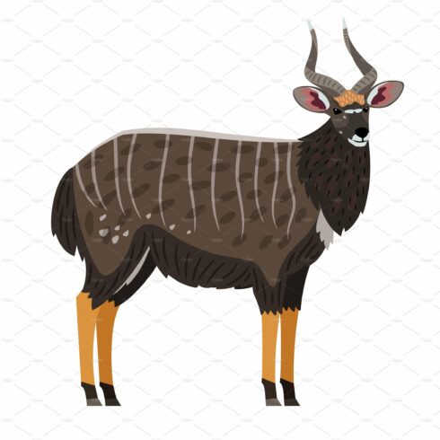 African Antelope cartoon icon cover image.