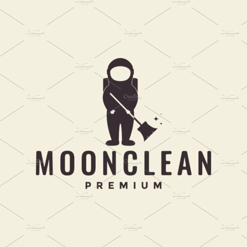 astronaut with broom logo design cover image.