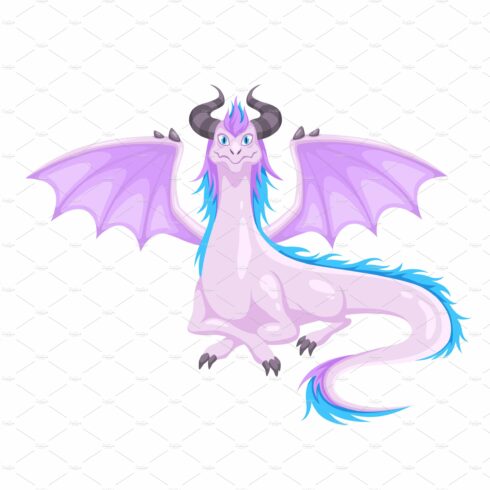 Magic Dragon. Winged with horns and cover image.