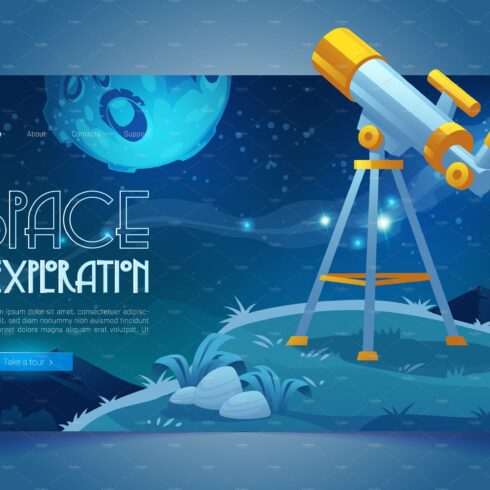 Space exploration banner with cover image.
