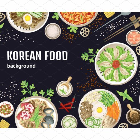 Top view korean meal. Barbecue tofu cover image.