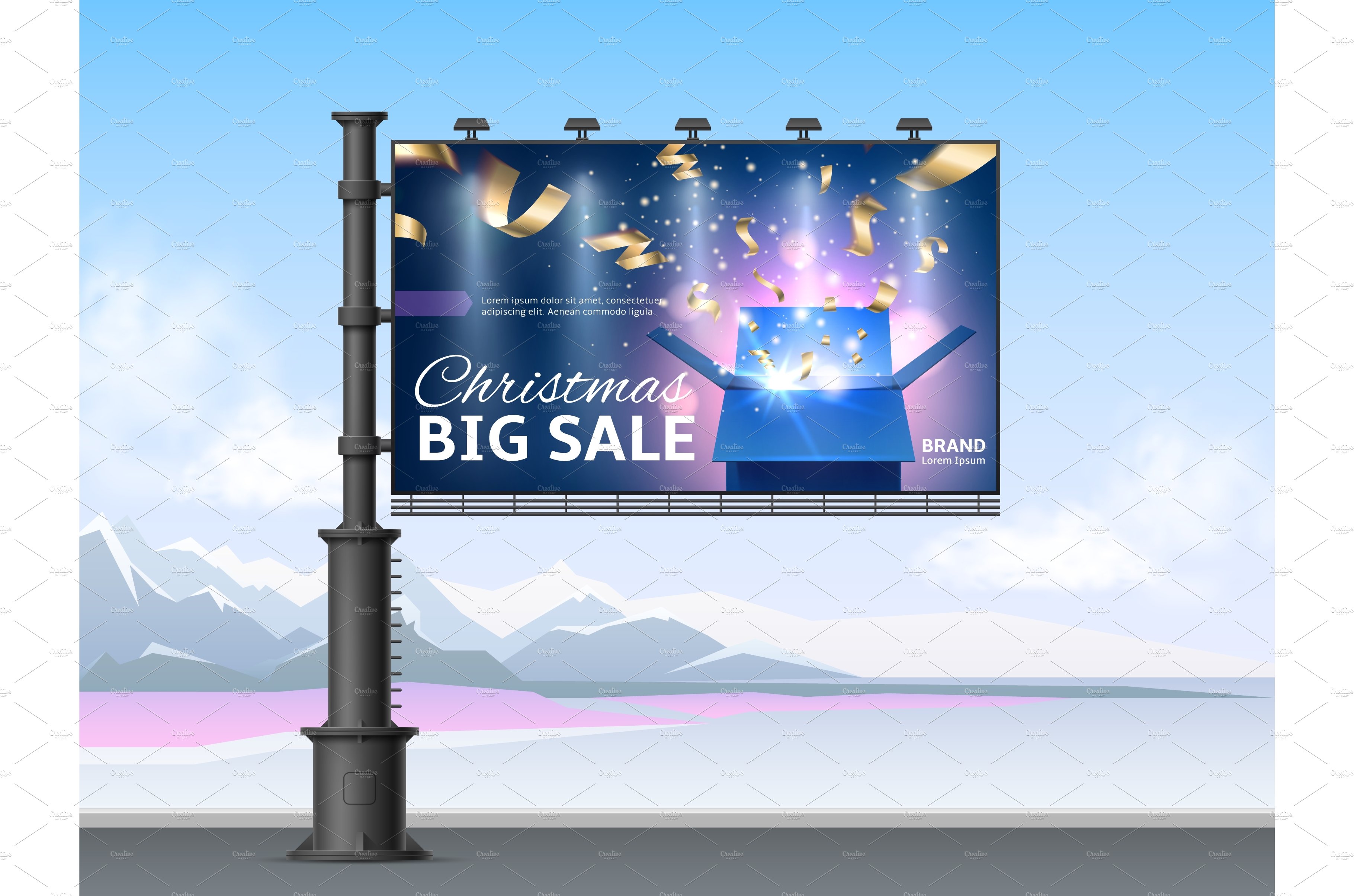 Realistic billboard advertisement cover image.