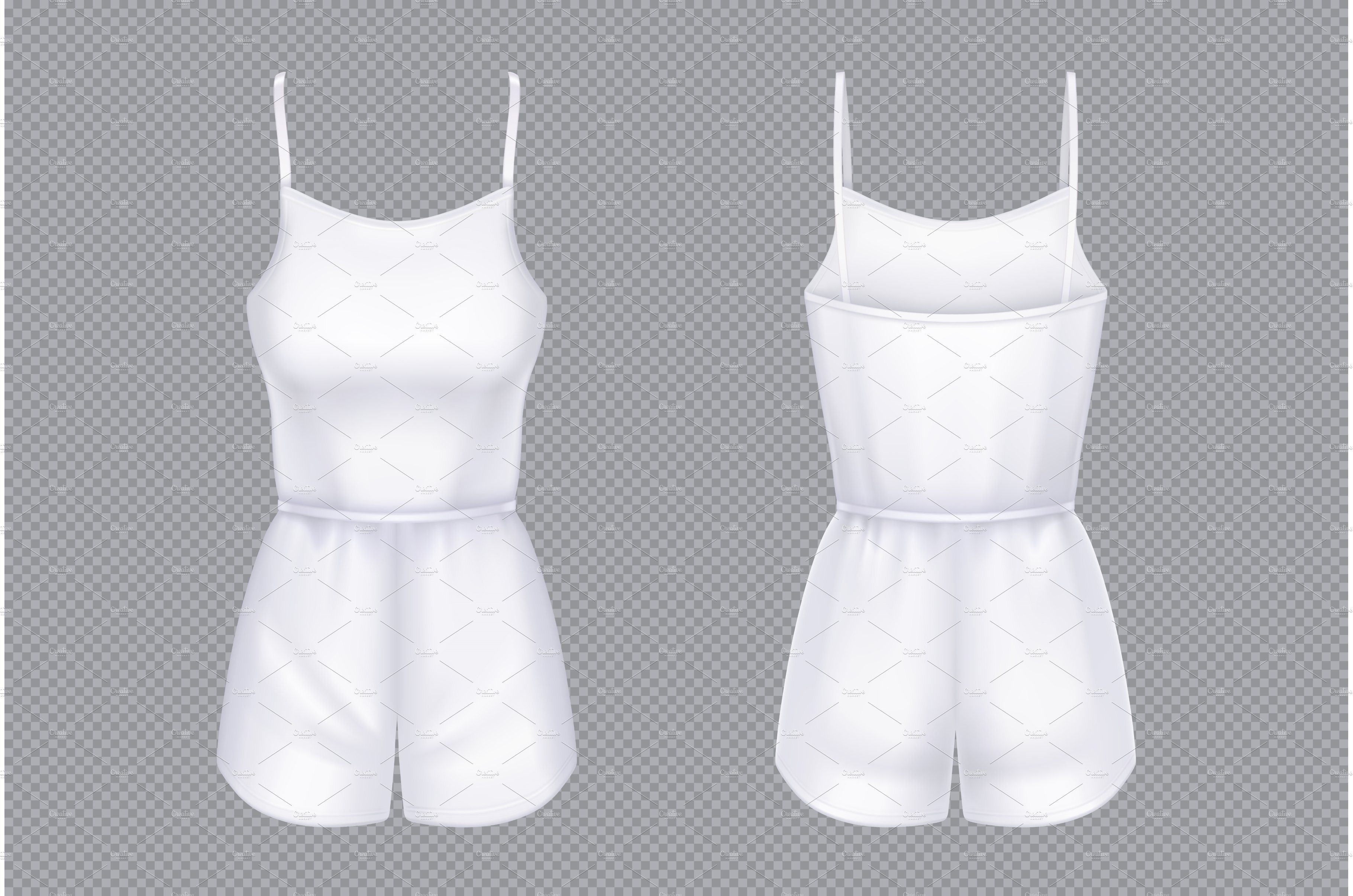 Woman white jumpsuit with shorts cover image.
