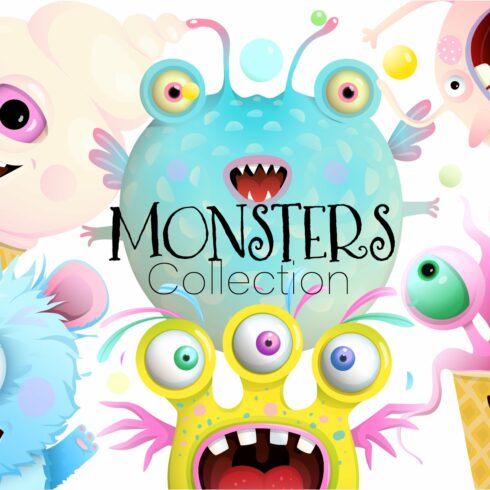 Monsters Eyes and Mouth for Kids Set cover image.