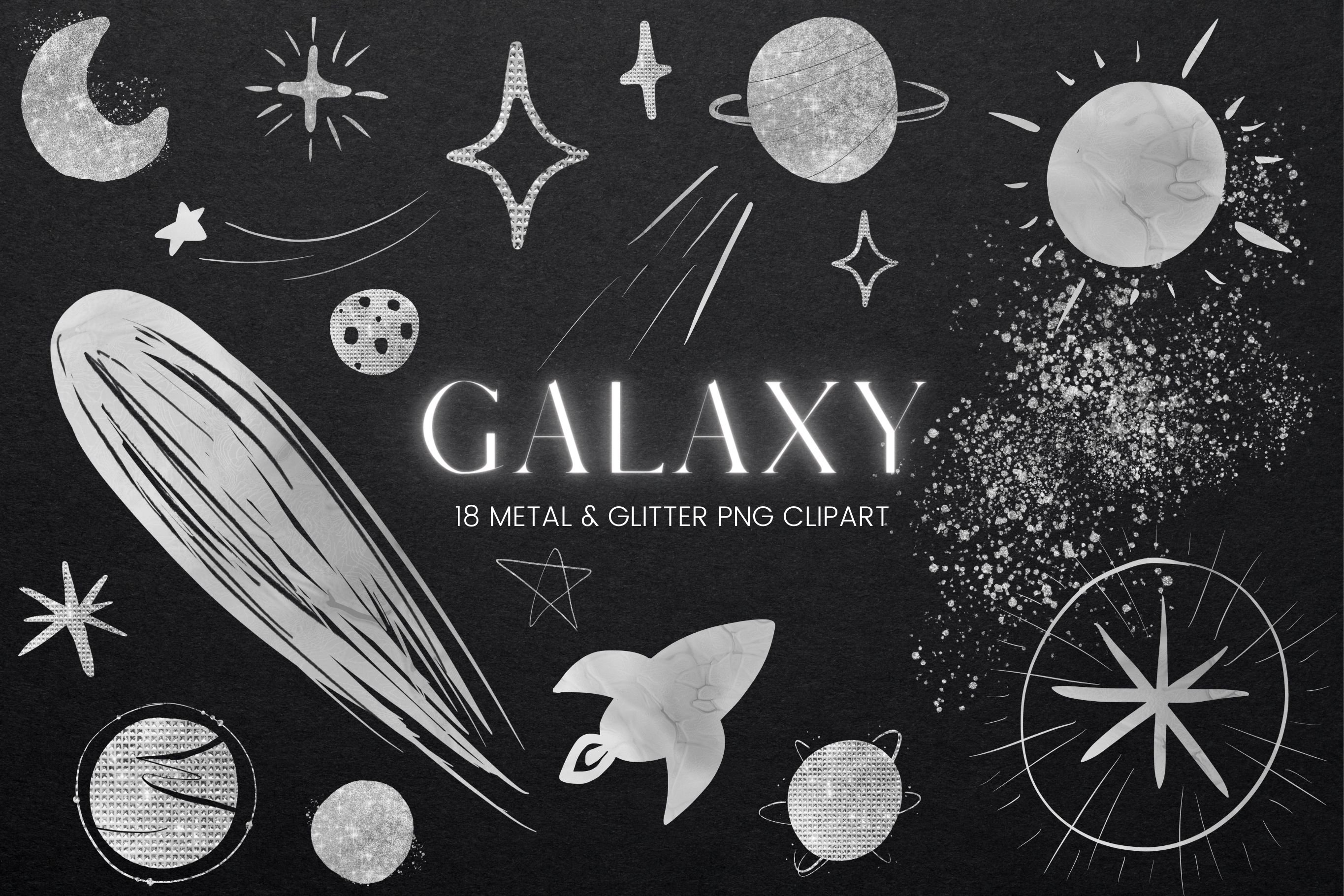 Silver Galaxy Clipart cover image.