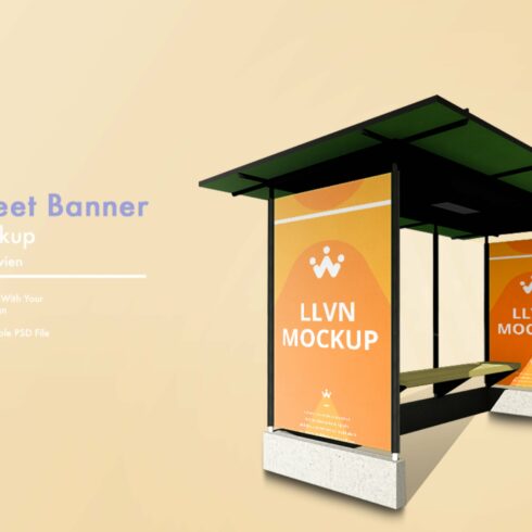 street banner mockup cover image.