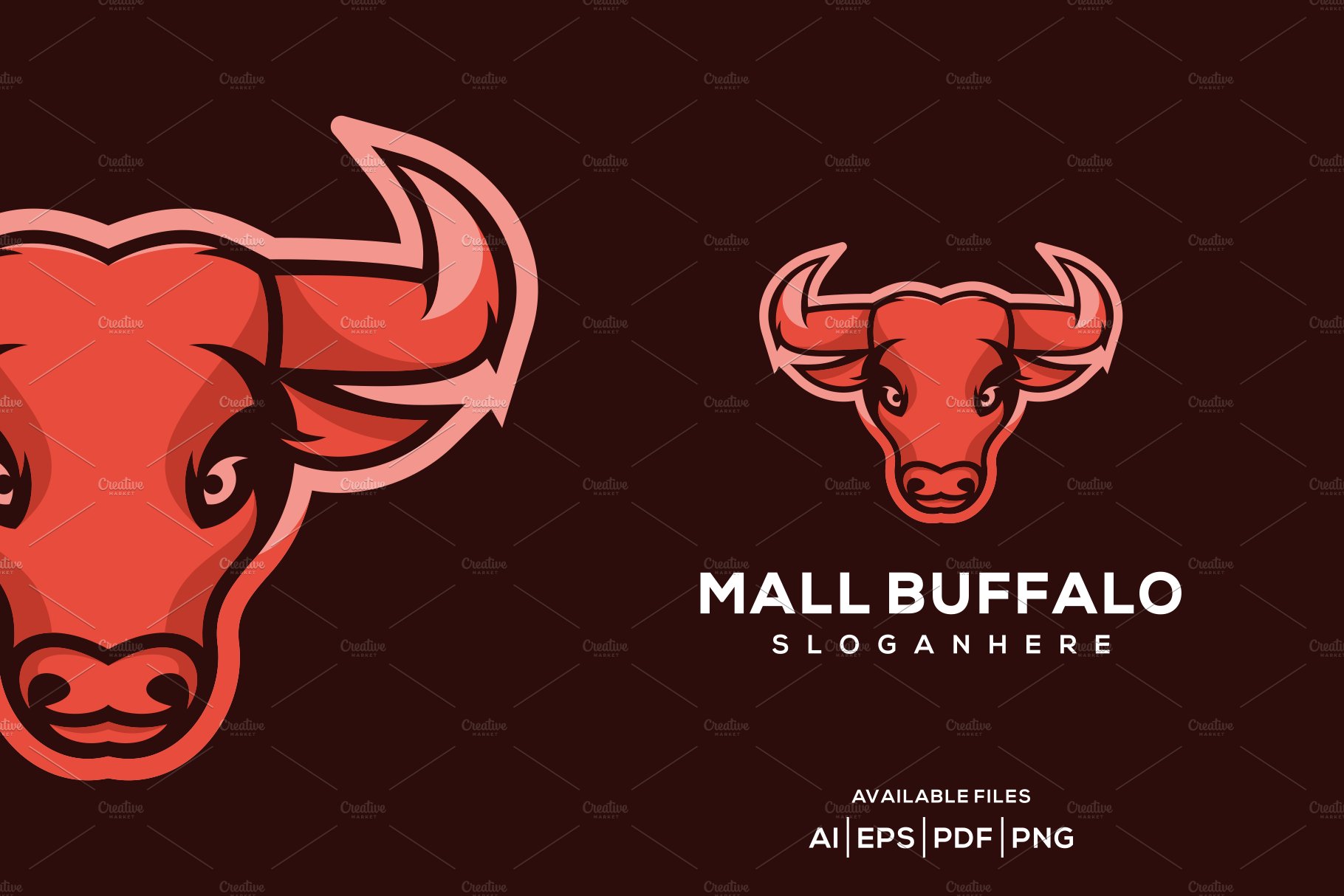 male buffalo mascot logo design cover image.